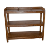 Three-level teak shelf