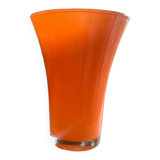 Vintage Opaline Glass Vase Orange - 1970s - Pop Style