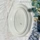 Oval dish Moulin des loups orchis sévigné floral pattern blue gray