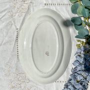 Oval dish Moulin des loups orchis sévigné floral pattern blue gray