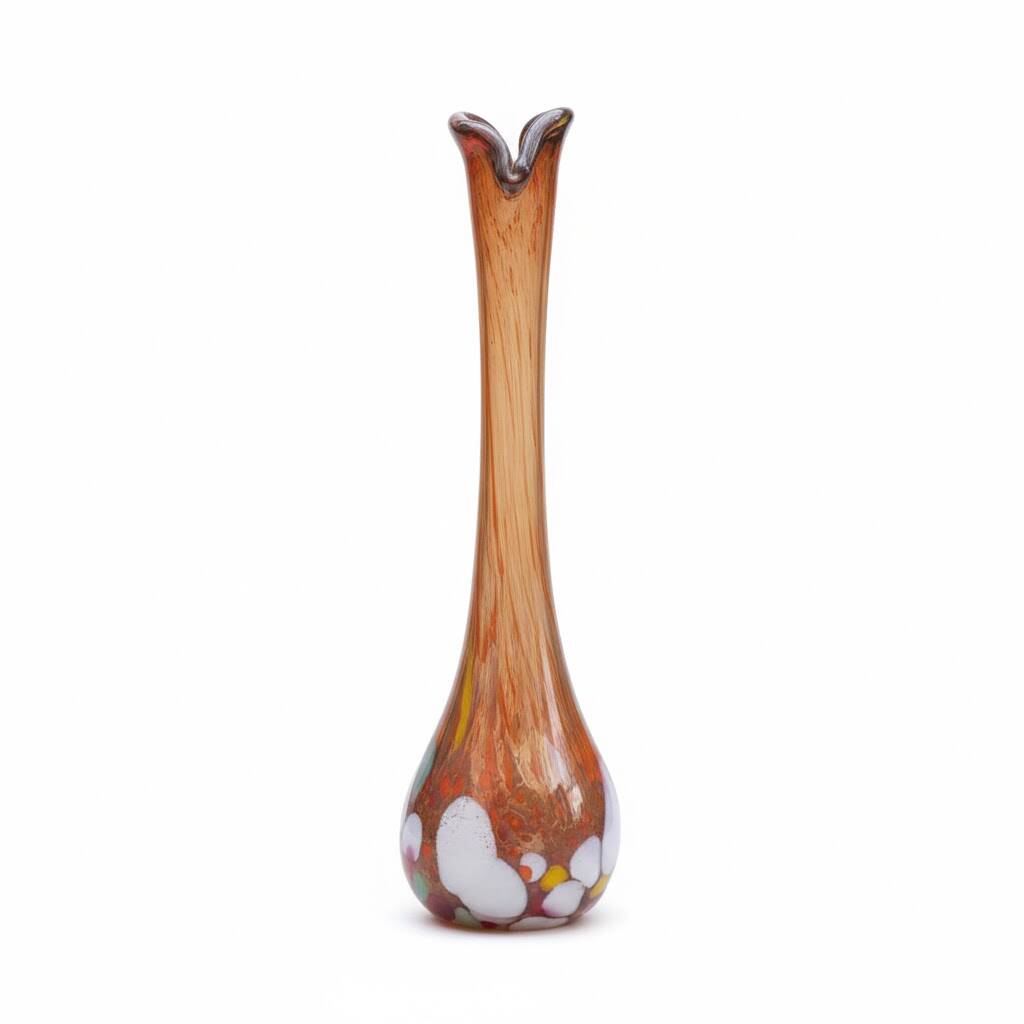 Soliflore vase in glass paste with a lava effect