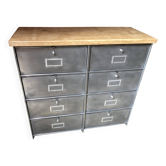 Ronéo industrial wood and metal 8-door cabinet