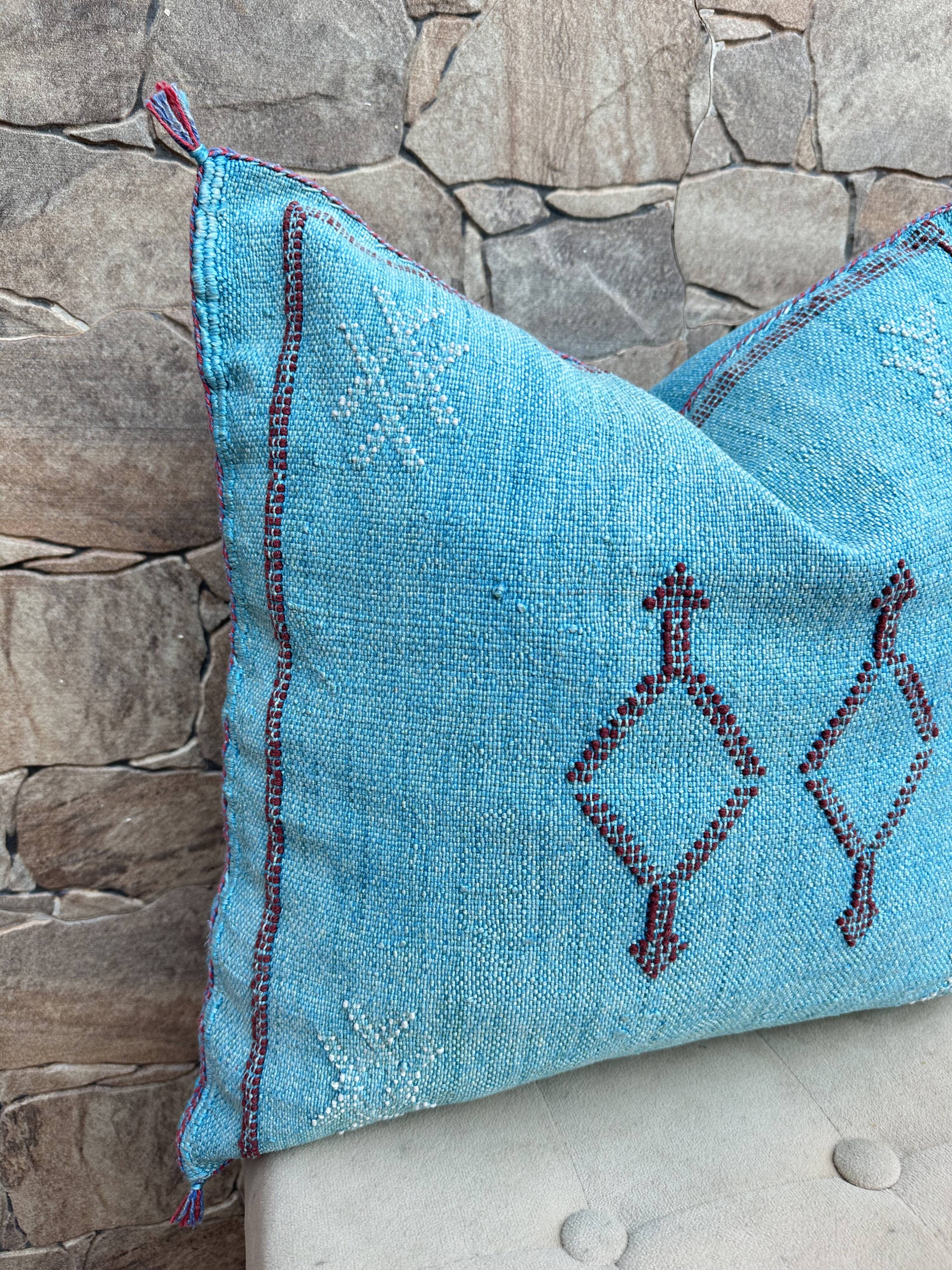 Handmade Moroccan silk cushion cover