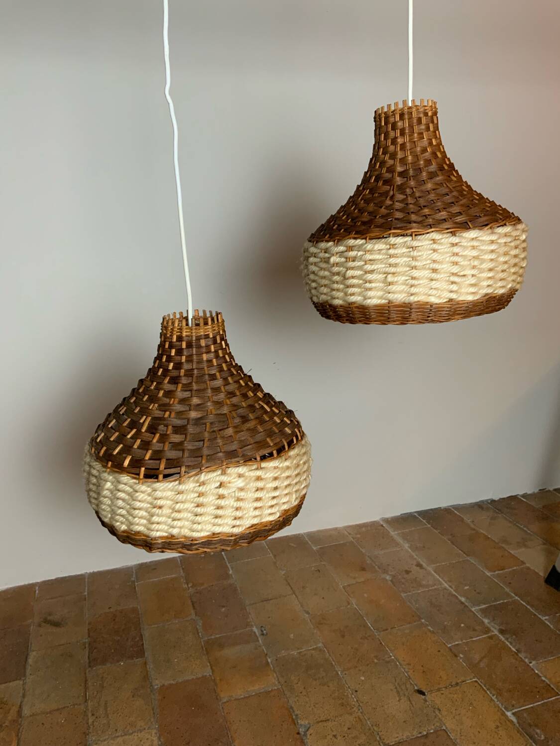 Pair of vintage pendant lights
