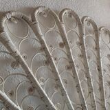 Peacock-style rattan headboard