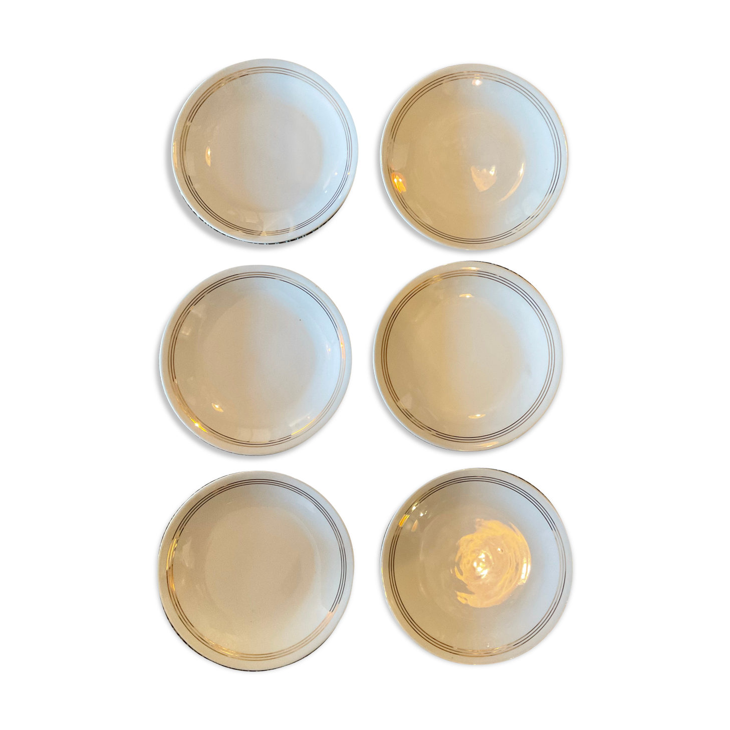 6 flat seats, Ahrenfeldt limoges, diameter 21 cm