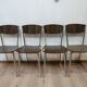 Set of 4 ART DECO formica and chrome metal chairs circa 1950