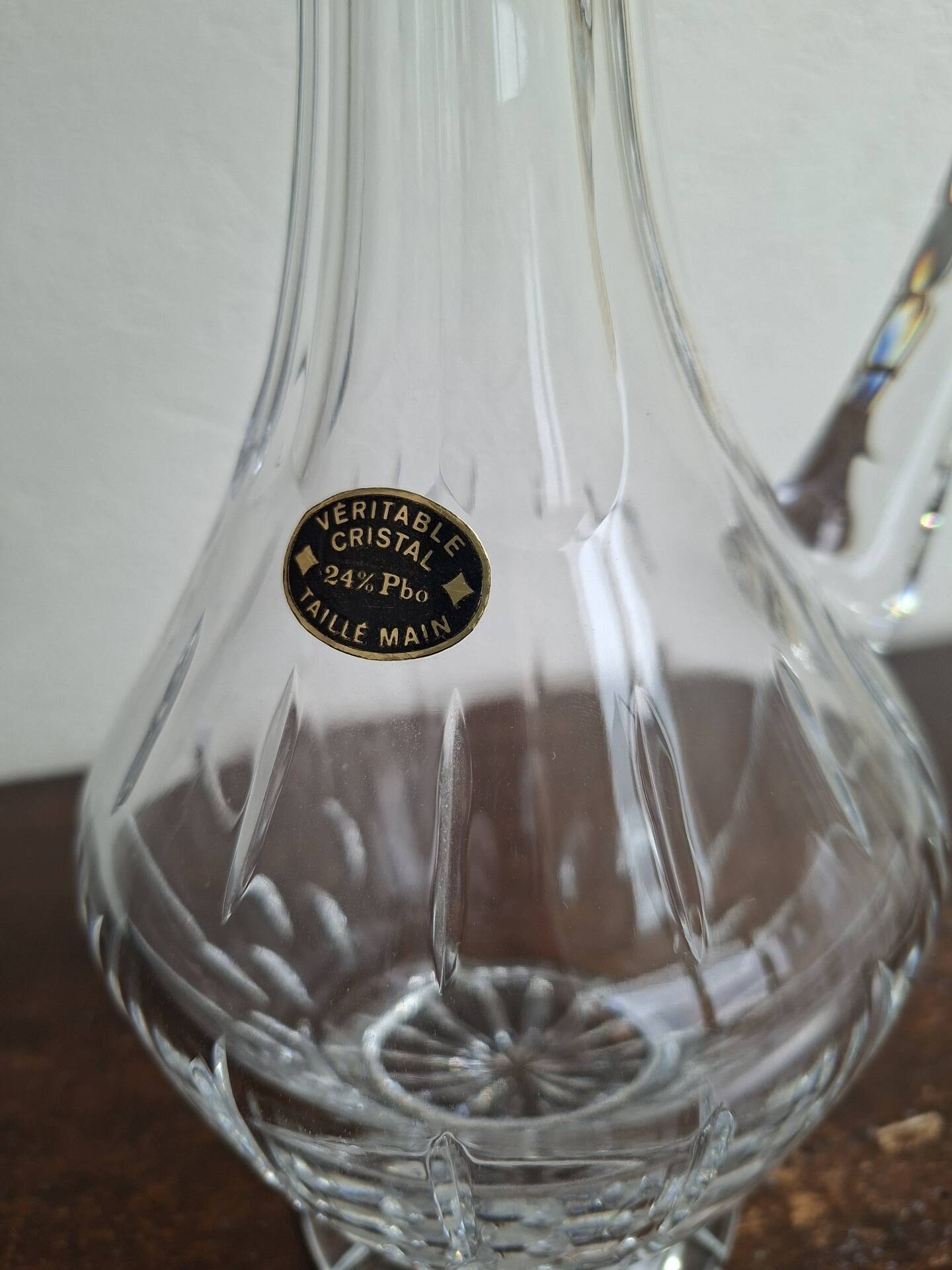 carafe aiguière  Estampillée Cristallerie De Lorrai