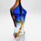 Large stretched glass sculpture vase from Bohemia – Cobalt blue, Amber
