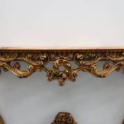 Carved gilt console table with rose marble top, Louis XV / Rococo style, It