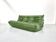Canapé Togo en cuir vert attribué à Michel Ducaroy pour Ligne Roset.
