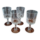 4 crystal white wine or port glasses, Louvre model