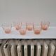 6 late Art Deco rosé glasses – molded star base