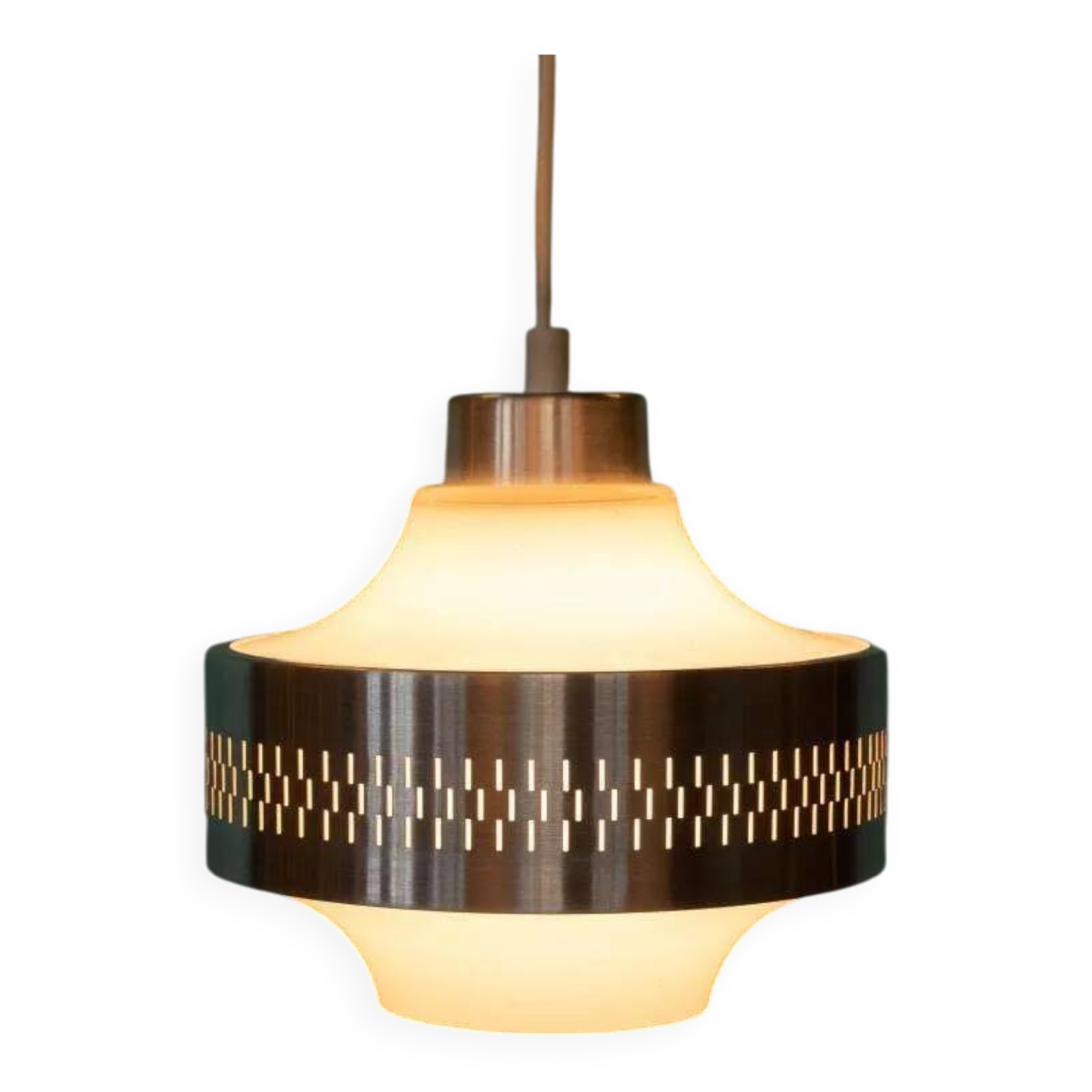 1960s vintage glass pendant light, Swedish pendant.