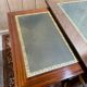 Bureau plat de style Empire en acajou et cuir vert