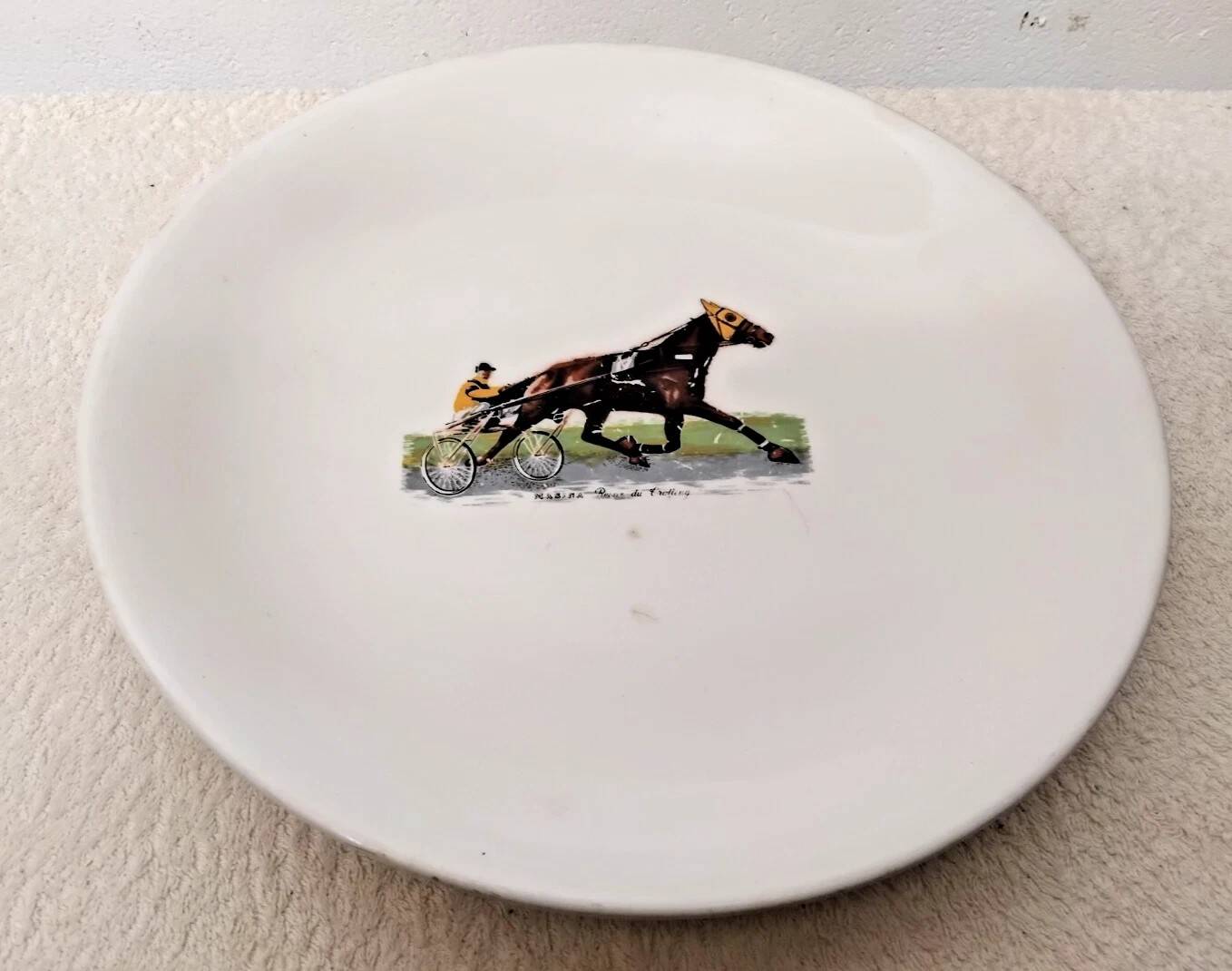 Vintage Faience Hollow Dish - Masina - Trotteur - Prix D'Amérique