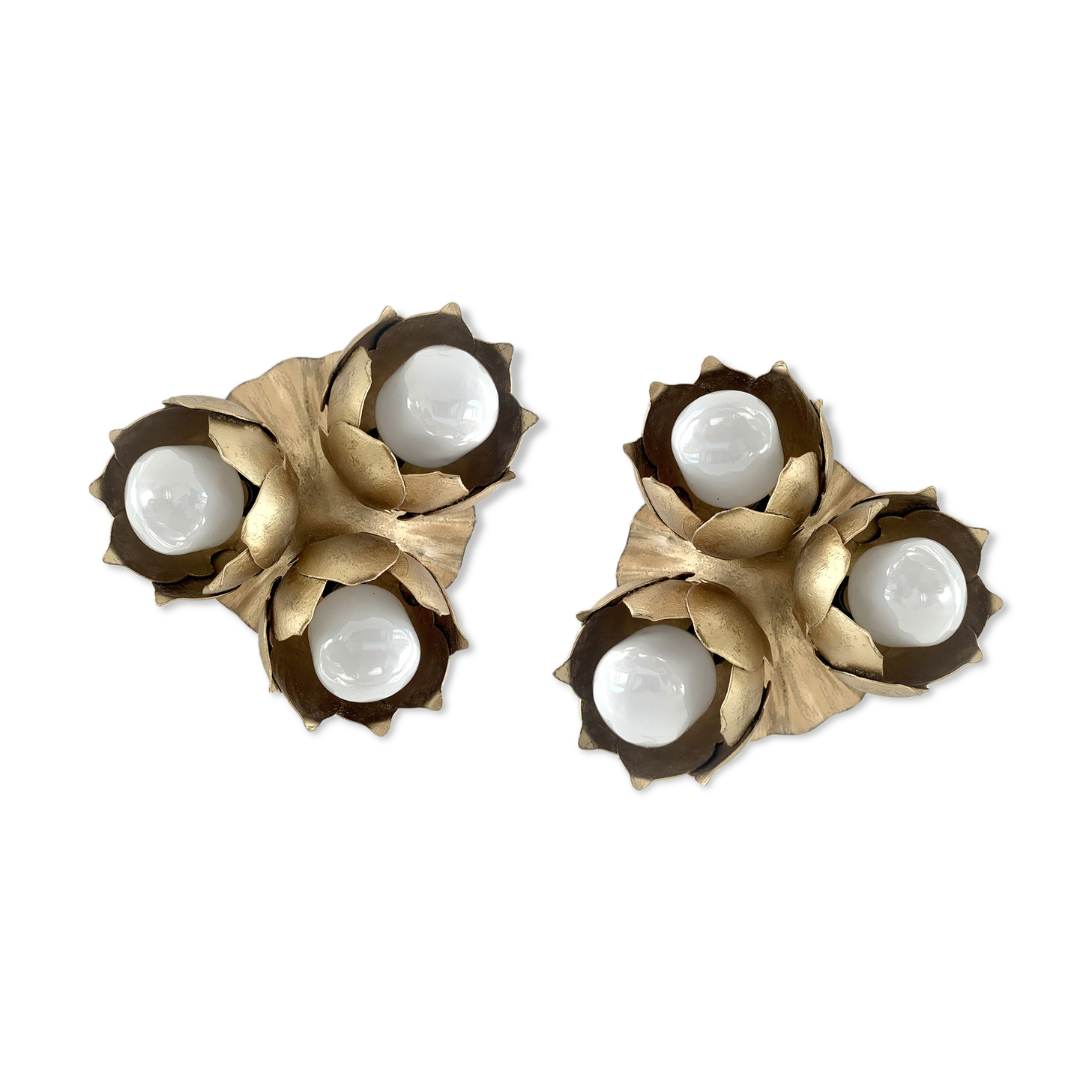 Paire d'appliques fleurs, 1970