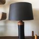 Scandinavian Teak an Leather Mid-Century Table Lamp, 1950s