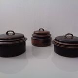Finnish Ruska Soup Bowls with Lids by Ulla Procope for Arabia, Set of 3, 1960s, Set of 3