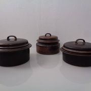 Finnish Ruska Soup Bowls with Lids by Ulla Procope for Arabia, Set of 3, 1960s, Set of 3
