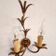 Set von 2 vergoldete Hollywood-Regency Wandlampen, Italien, 1950-70e