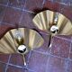 Pair of ginkgo wall lamps, gilded metal, Italy, 1970