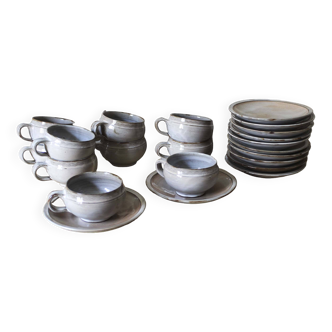Set of 10 coffee cups and saucers Chantal and Thierry Robert