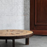 Table basse de Roger Capron, design ovale, France, années 1960