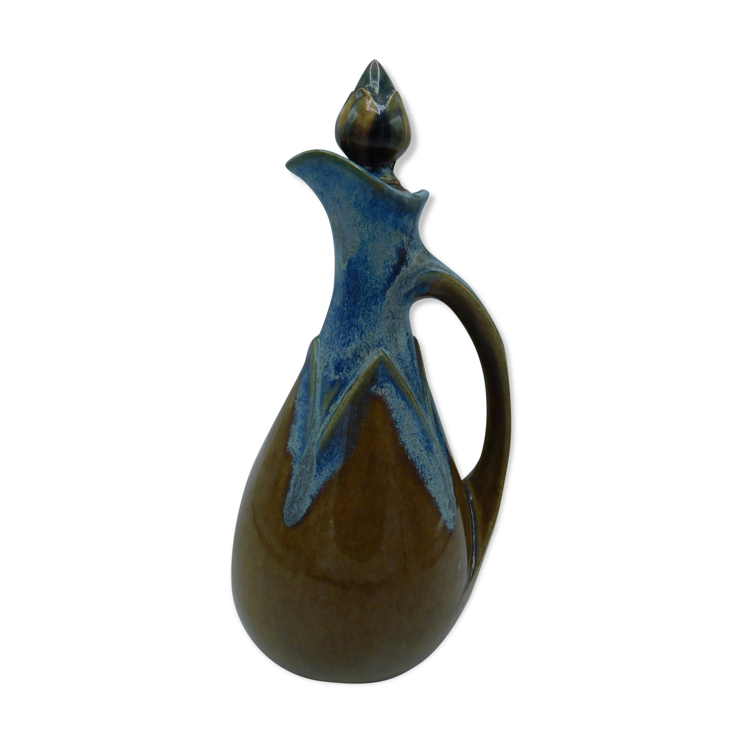 Carafe à liqueur Denbac bleu et chocolat