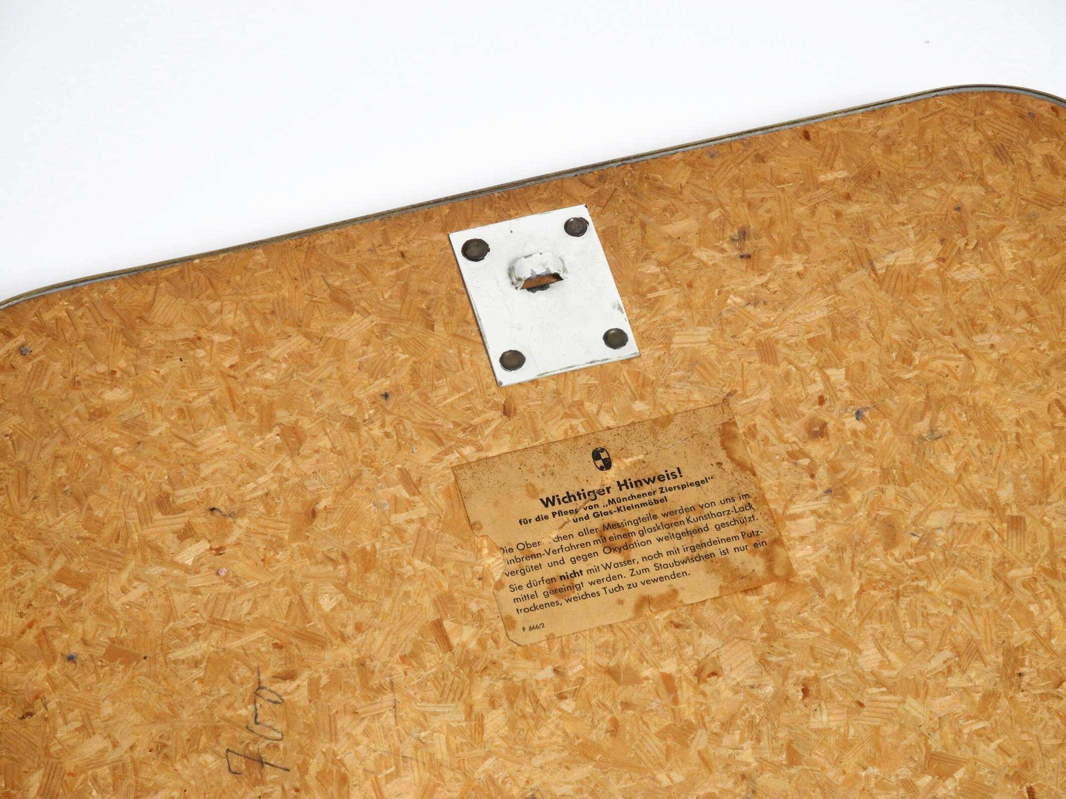 Beautiful original Mid Century Modern "Zier-Form" wall mirror with heavy br