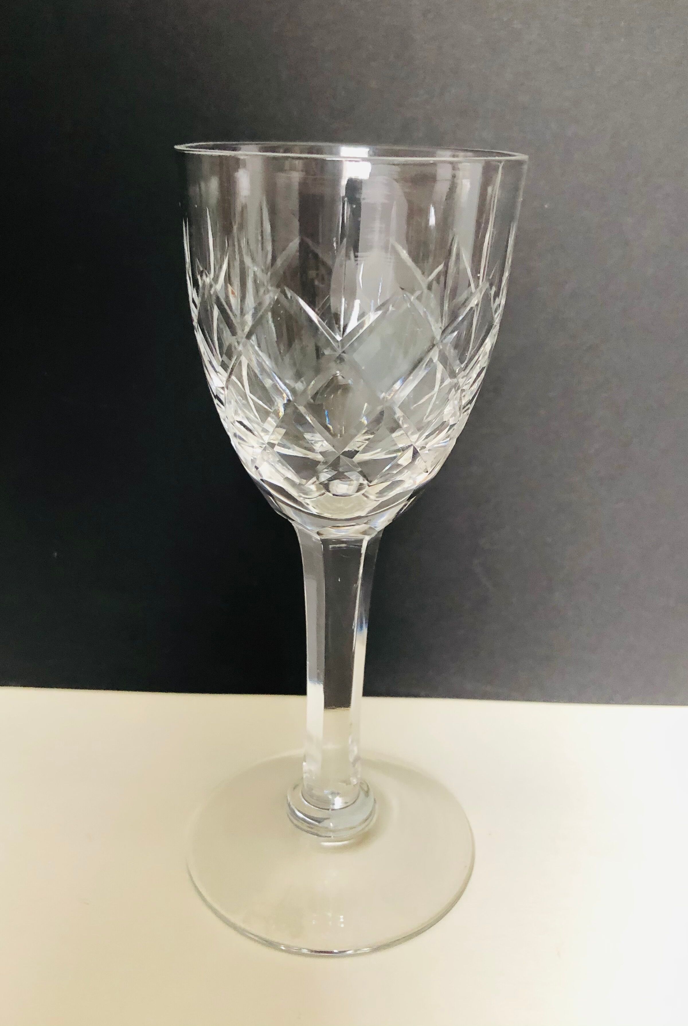 Set of six crystal port glasses from Lorraine