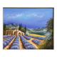 Oil on canvas, Chapel of Provence, lavender fields signed Ehrisman