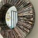 Vintage round mirror made of paper rolls