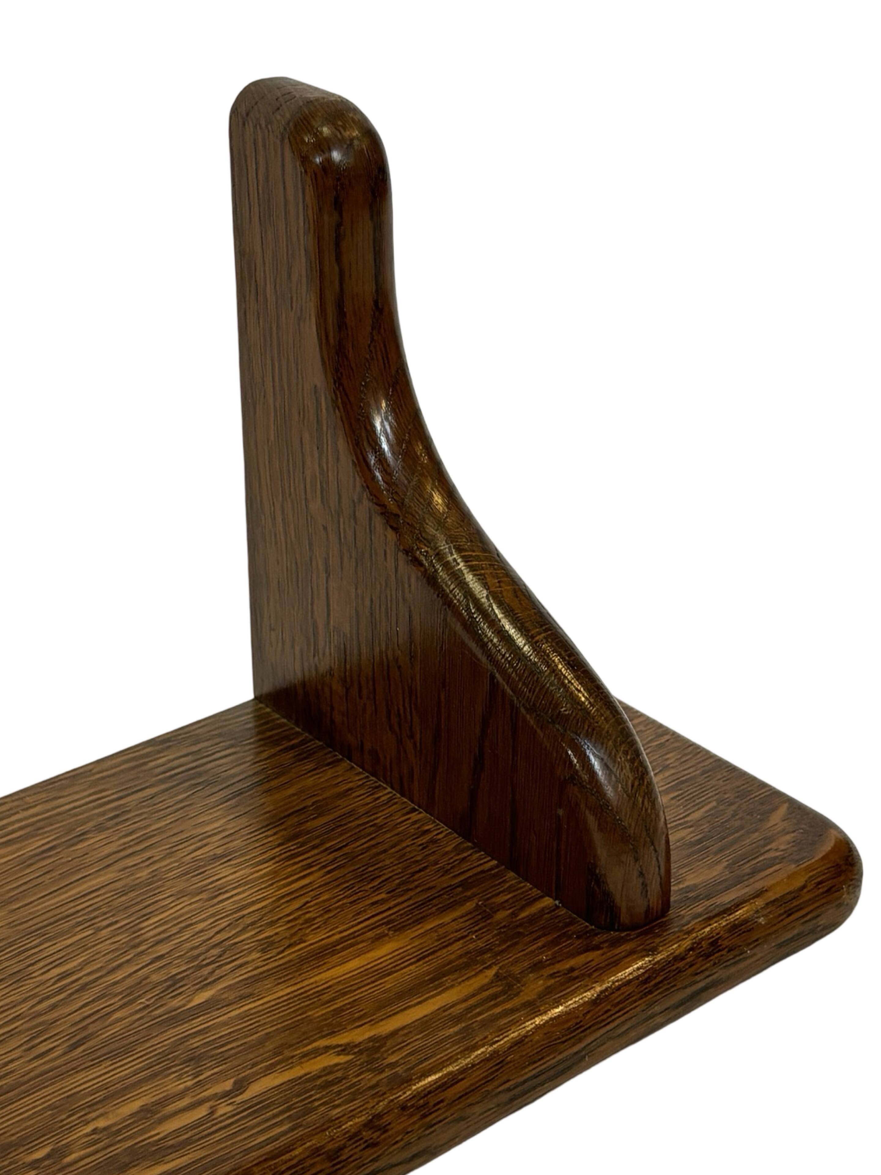Vintage book shelf wall rack 1970s wood minimalist design