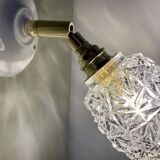 Vintage tulip wall lamp in molded glass