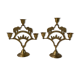 Pair of brass elephant candlesticks