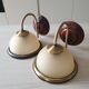Pair of opaline wall lamps