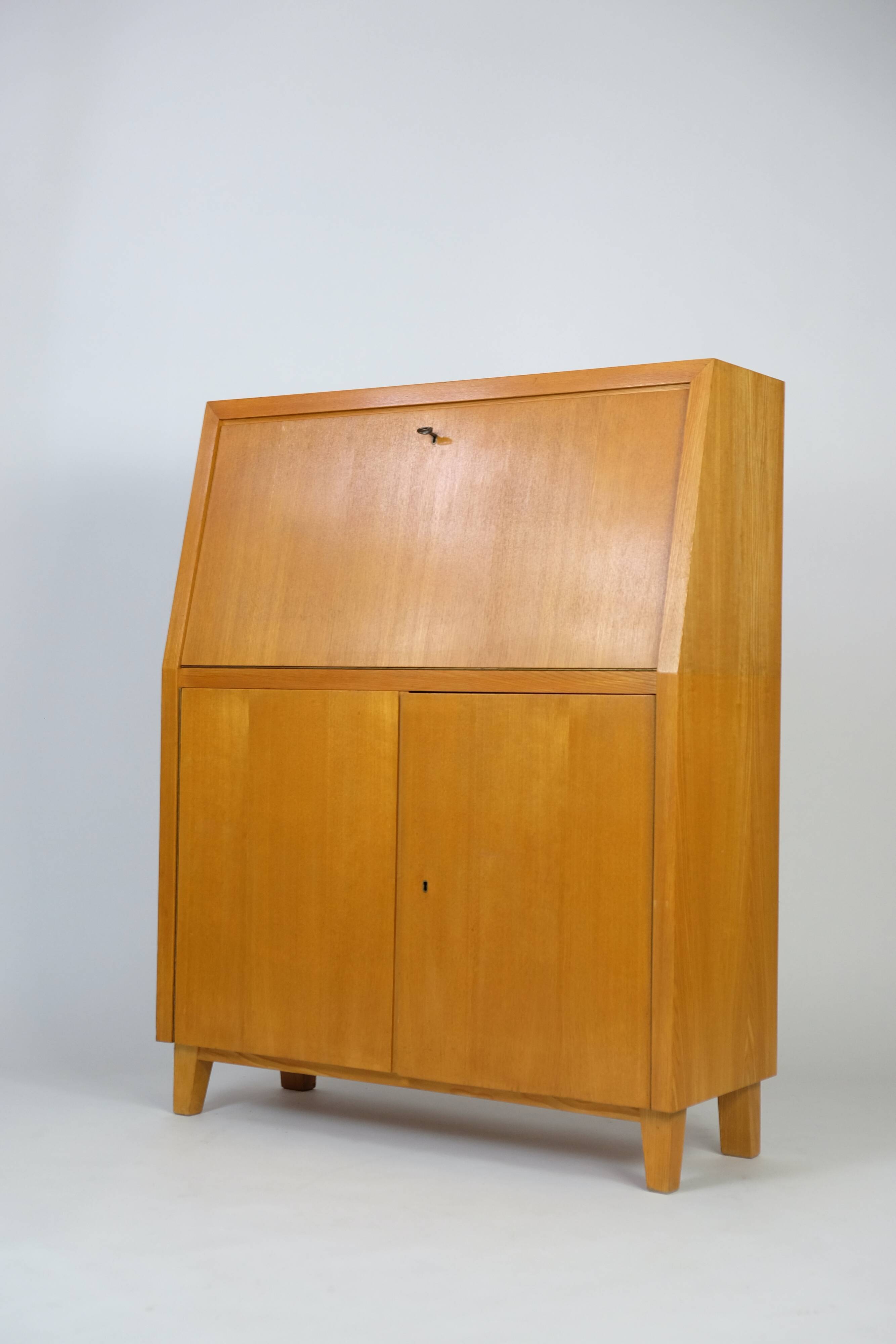 Vintage secretary desk cabinet Rüster 60s 70s midcentury