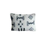 Geometric black and white kilim cushion