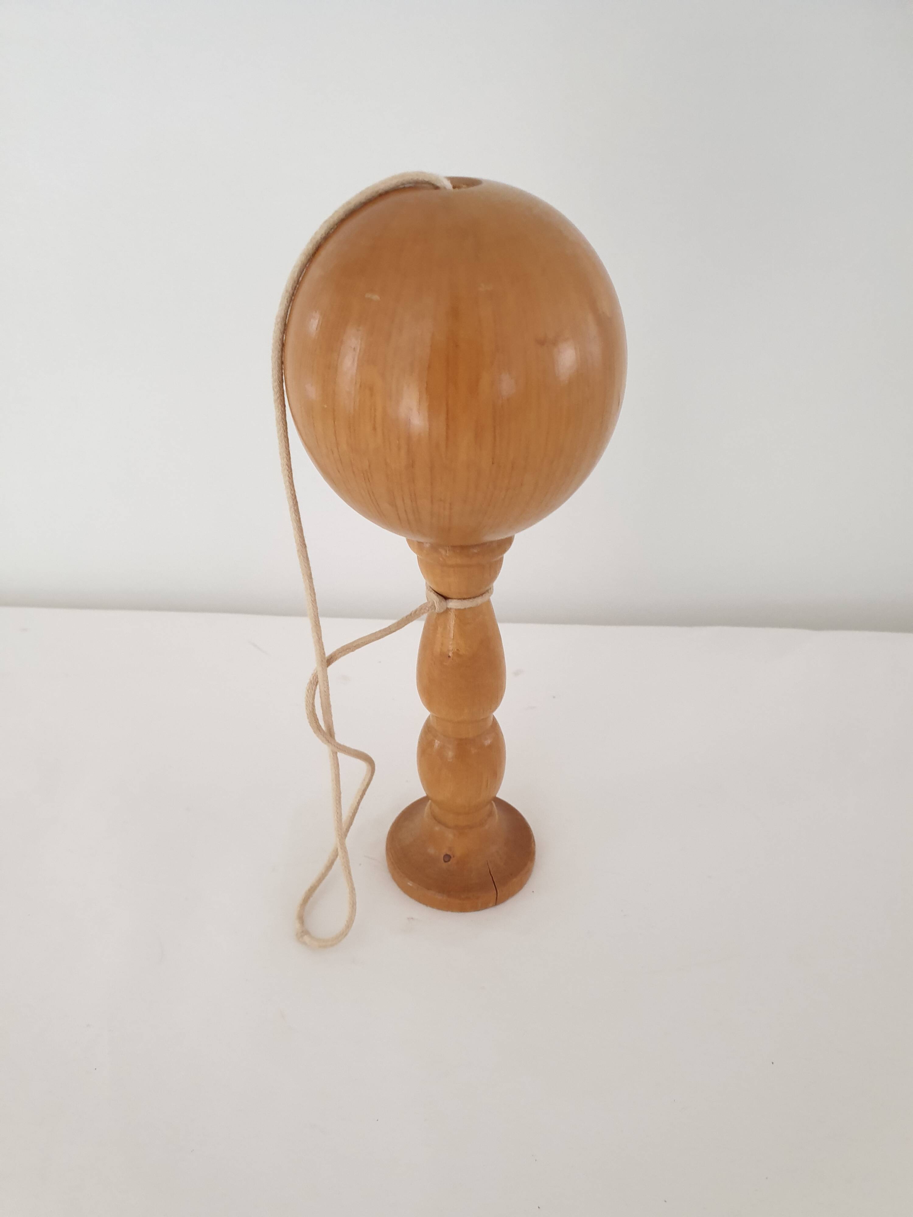 Old wooden Bilboquet Height 23 Cm