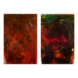 Pair of fractal resin and brass lamps by Henri Fernandez