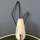 Mid-century Philips opaline glass sconce wall lamp with black frame