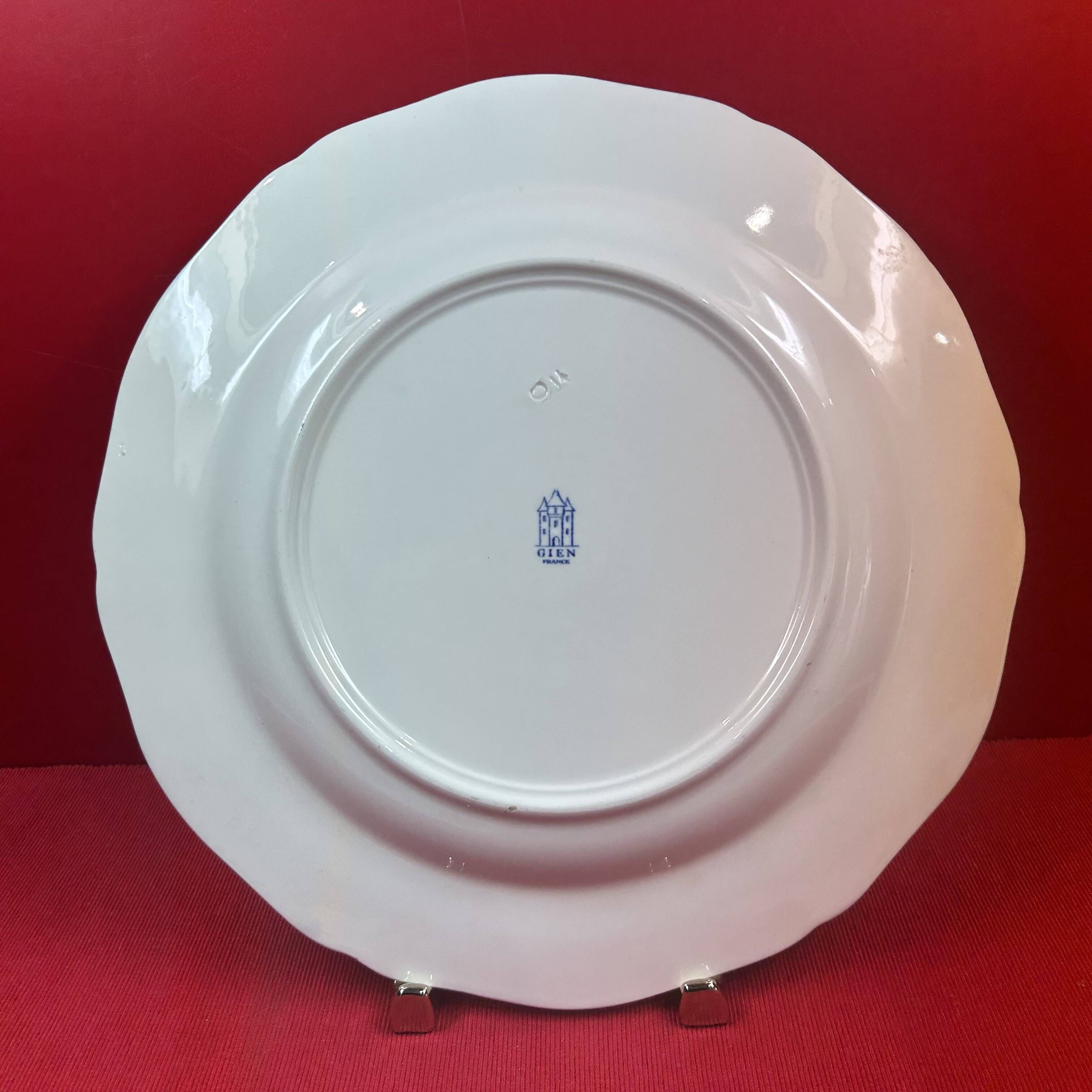 Soup tureen in gien earthenware & its dish, dauphin model delft blue and