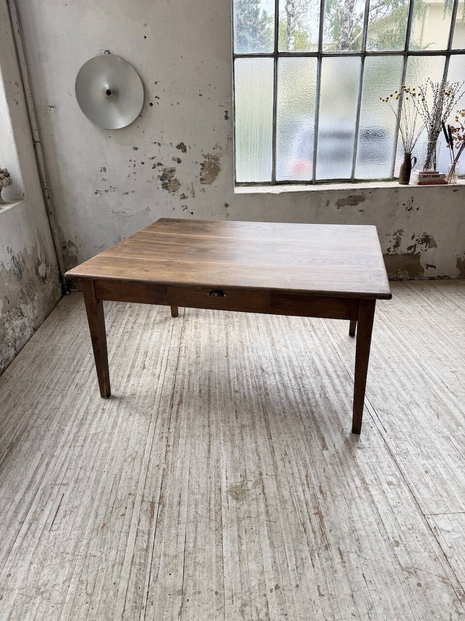 Large “square” oak farmhouse table 1950