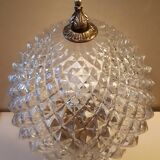 Lampe ananas verre et bronze