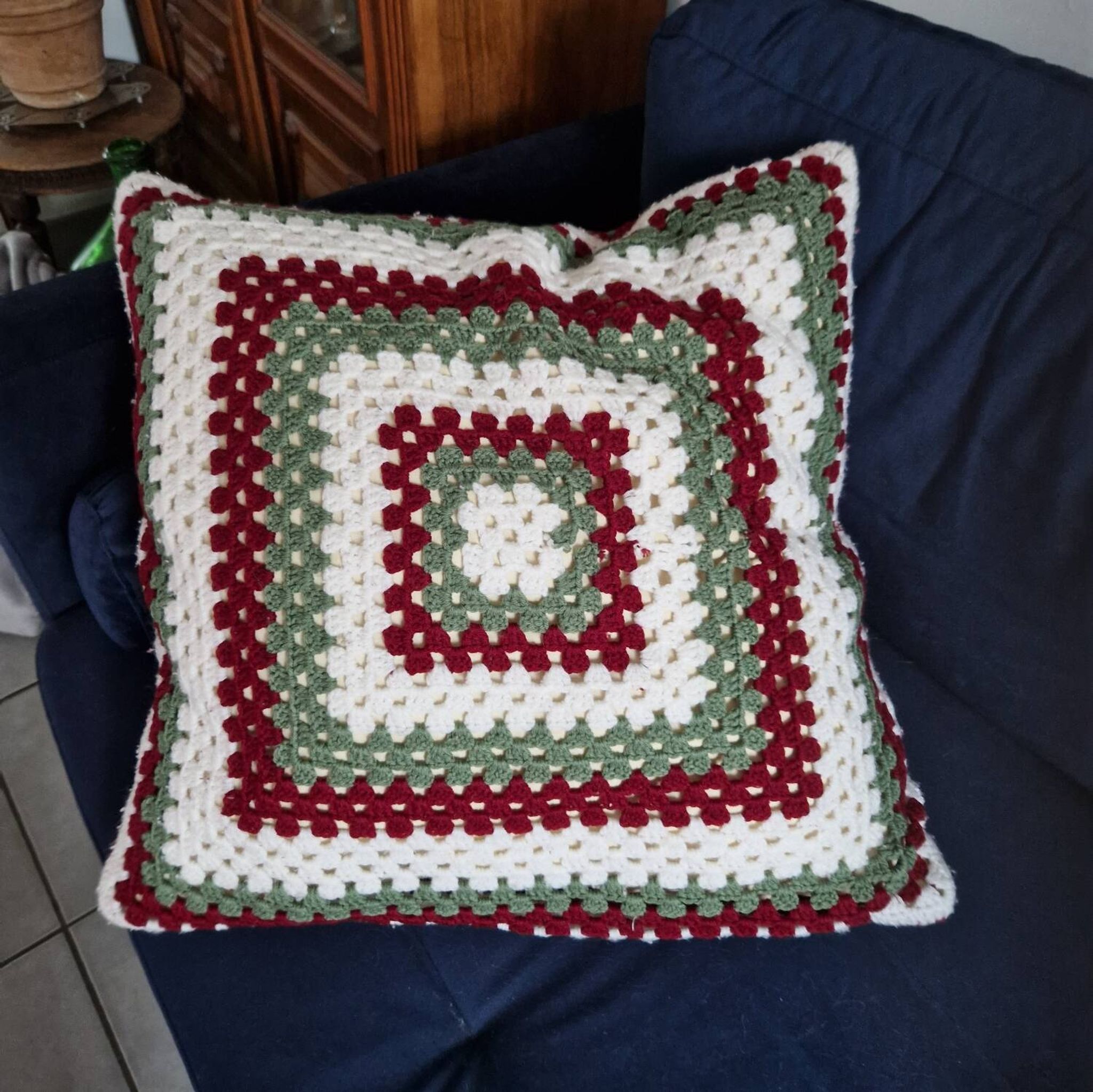 Retro crochet cushions