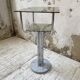 80s glass and marble console