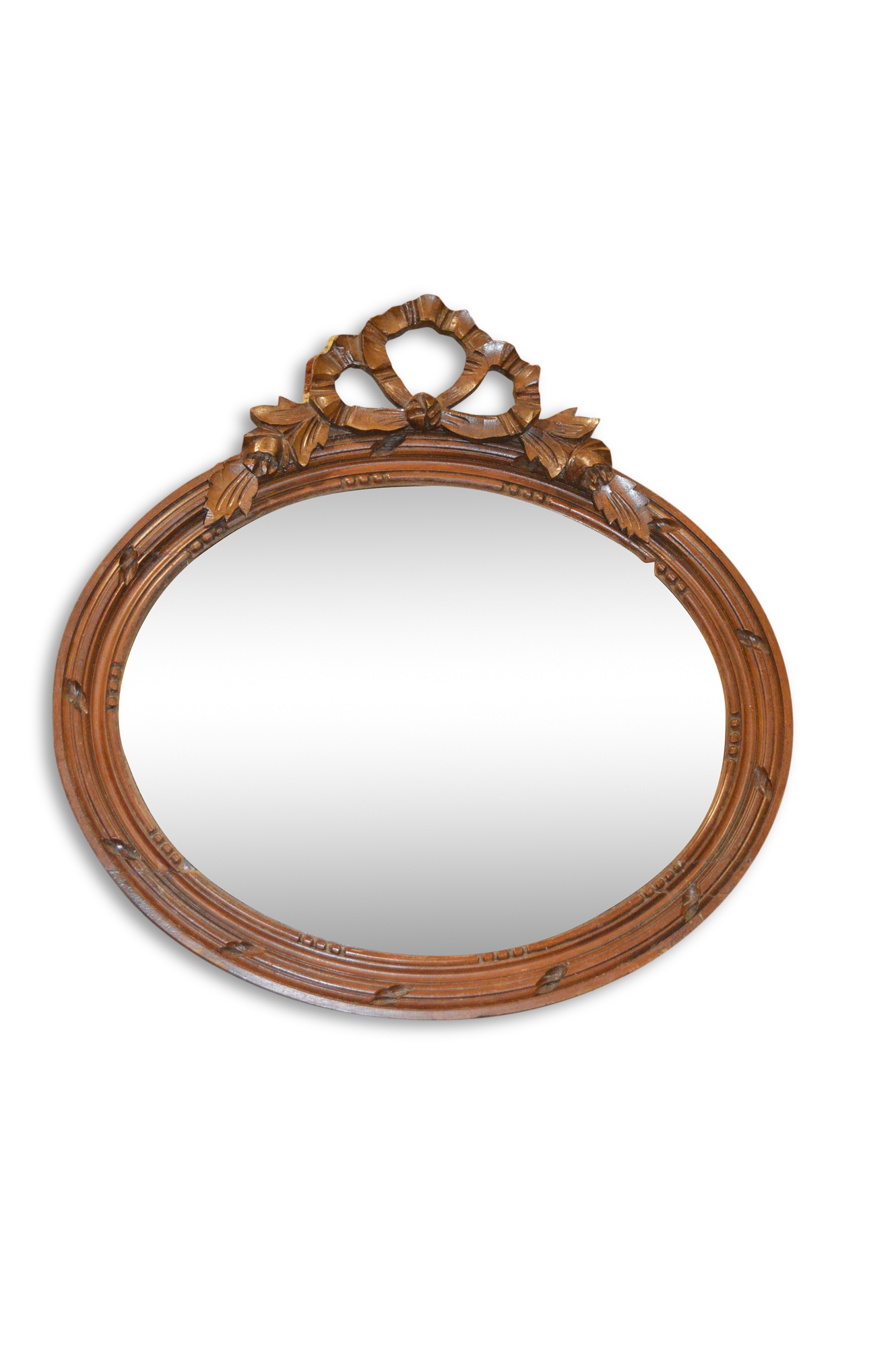 Oval mirror with a node