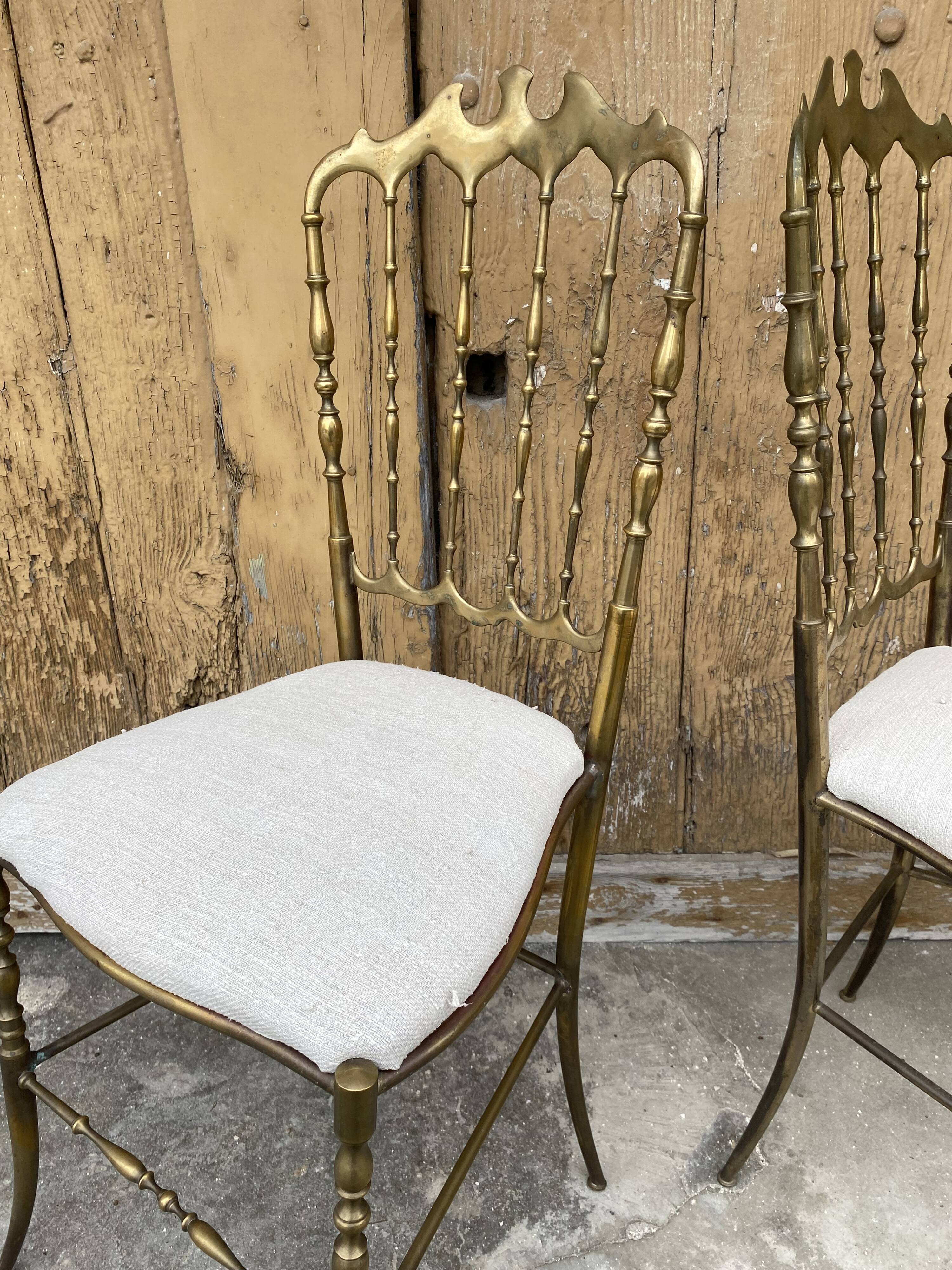 Designer brass chairs
