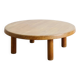French Round Mid Century Wooden Coffee Sofa Table T02M Pierre Chapo, 1960s